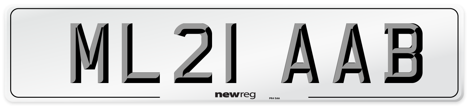 ML21 AAB Number Plate from New Reg
